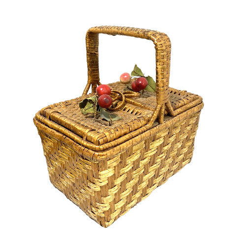 Cesto mercato vintage tessuto