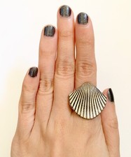 Anello Donna Argento A Forma Di Conchiglia Taglia 8 Nuovo Bijoux Accessori