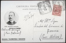 cartolina BELMONTE MEZZAGNO dott.gaetano colombo autografo