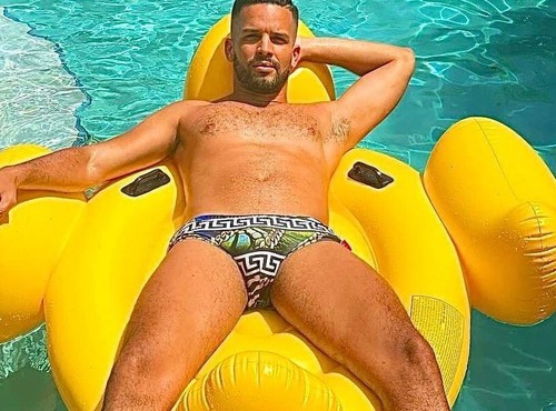 Bikini uomo sexy catena blu