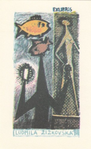 Exlibris bookplate litografia - exlibris,