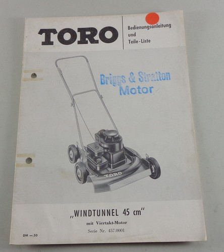 Operating instructions toro - operating,