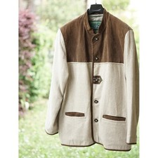 GIACCA IN LINO/ PELLE tg. 52/54 it. STILE TIROLESE Natural Life