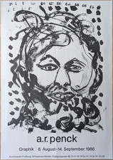 Poster poster - a.r. penck - autoritratto originale Kunstverein Friburgo 1986
