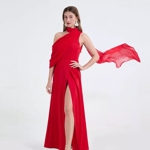 Abito lungo rosso - abito,