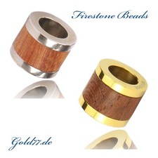 Perline perline barba perla acciaio inox/legno foro grande 7 mm CNC Firestone Beads n. 22,77