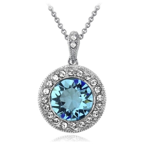 Silver tone aqua - silver, clear