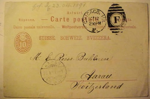 Svizzera usa cartolina ritorno - svizzera,