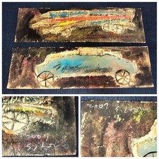 Sadaharu Horio Gutai Art Anything in The Car 2007 set di 2 firmati Moden Art