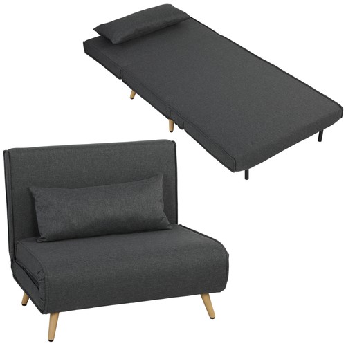 Homcom poltrona letto singola - poltrona,