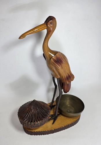 Scultura legno cicogna aldo - scultura,