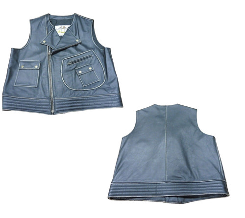 Gilet moto custom biker pelle