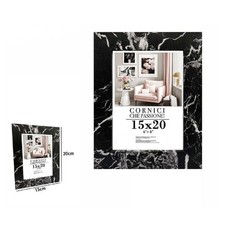 CORNICE PORTA FOTO QUADRI TELE POSTER 15 X 20CM MODELLO EFFETTO MARMO NERO 71669