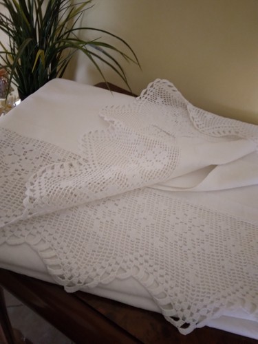 Lenzuolo vintage cotone - lenzuolo, bianco