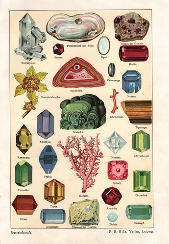 Stampa antica pietre - antica, preziose