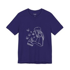 T-shirt Reading Girl Line Art