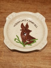 Speckled Ashtray Nobody Likes A Smart Ass Donkey Novelty Gift Holland Vintage