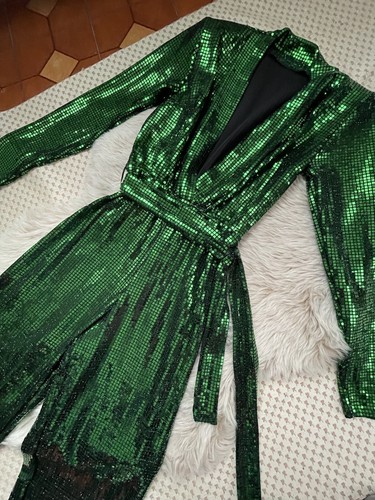 Tuta intera verde glitter con - tuta,