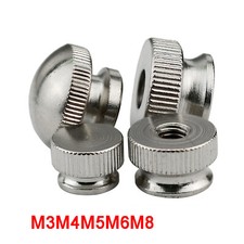 Dadi Pollice Zigrinati Acciaio Ni-placcato Manopole M3M4M5M6M8 Cupola/Testa Piatta