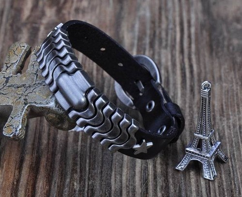 D05 bracciale pelle - d05, nero