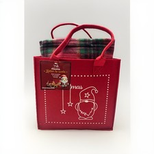 PLAID CON BORSETTA NATALIZIO COPERTA SCOZZESE ROSSO MISURA MATRIMONIALE