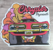 Insegna in metallo Chrysler Plymouth Cuda Barracuda 12” x 13,25” 