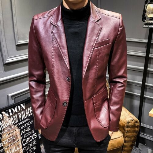 Giacca pelle uomo slim - , due