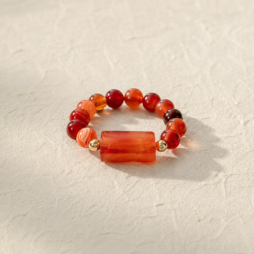 Anello geometrico agata rossa - anello,