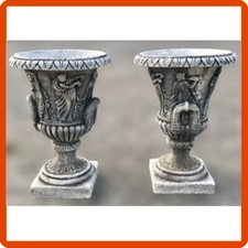 Coppia vasi vaso in cemento pietra fioriera da per giardino esterno interno 43cm