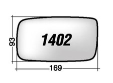 Per Volvo 940 fino al 1998 Vetro di Ricambio Dx per Specchio Retrovisore 169x93