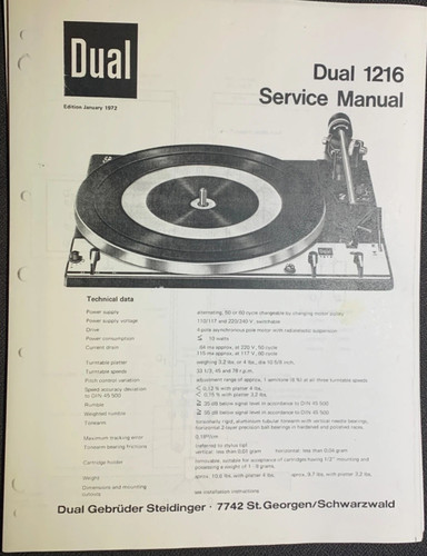 Dual 1216 giradischi - dual,