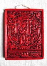 Quadro Cera Rosso Presepe