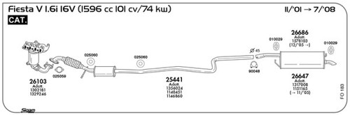 Marmitta centrale per ford - marmitta,