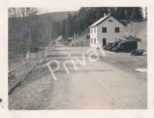 Foto WKII Zollstation Trysil Feldzug Ende Wehrmacht Fahrzeuge Norway 1940 M1.01