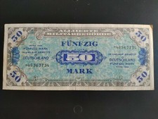 BANCONOTA 50 MARCHI OCCUPAZIONE ALLEATI (DIVISA MILITARE 2 GUERRA MONDIALE) 1944