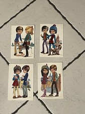 4 CARTOLINE RICAMATE TESSUTO