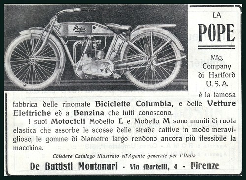 Pubblicita 1913 moto pope - pubblicita'1913,