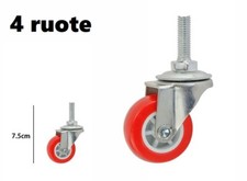 Set 4 Pz Ruota Gomma Ricambio
