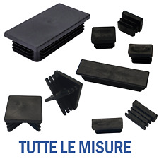 10pz TAPPI TAPPO NERO RETTANGOLARE QUADRATO PUNTALE PLASTICA SOTTOPIEDE ALETTATO
