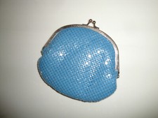 borsetta clutch da sera celeste in maglia metalica, borsellino, borsa piccola