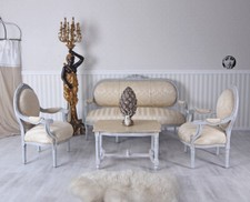 Poltrona francese panna divano shabby chic seduta poltrone brocante