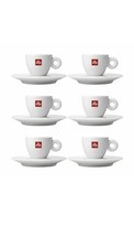 Illy 6 Tazzine Caffè Bar Nuove + piattini - 6 New Espresso Coffee Cups + Saucers
