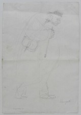 Trento LONGARETTI (Treviglio 1916 - Bergamo 2017) Vecchio musicista 30x20 1971