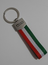 Portachiavi Fiat 500 Tessuto Tricolore - Regalo Passione Auto Estetica