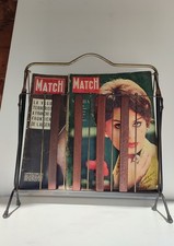 PORTARIVISTE VINTAGE  IN LEGNO, METALLO LACCATO E OTTONE, PIEGHEVOLE  ANNI '50