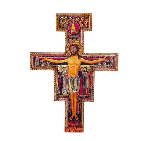 Crocifisso san damiano legno - san,