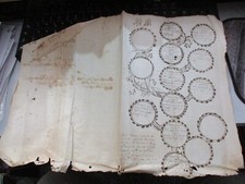 REGNO DI SICILIA bellissimo ALBERO GENEALOGICO disegnato mano di fine 1600