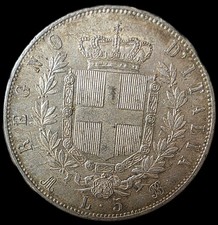 +ororosso* ITALIA 5 Lire 1872