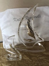Stock Coppia Veliero Cristallo Swarovski E Placca Argento Katia Ricciarelli