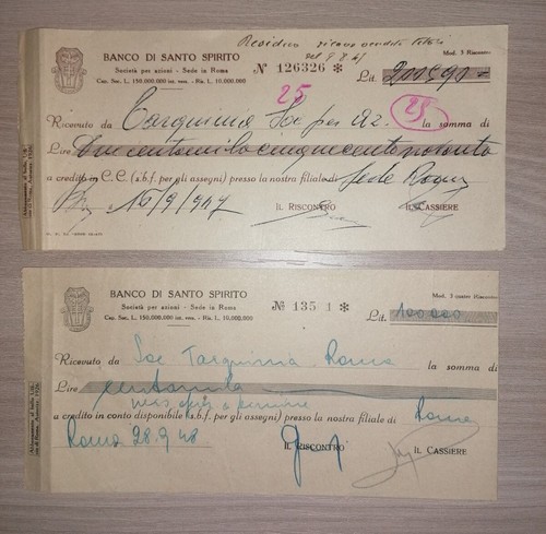 1947 assegni banco di - n°2,
